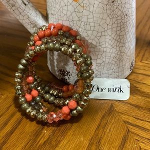 One Wink Coral Gold Wrap Bracelet